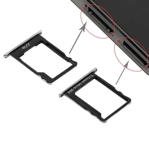 Huawei Uyumlu P8 Lite Sim ve MMC Kart Tepsisi Siyah - Thumbnail