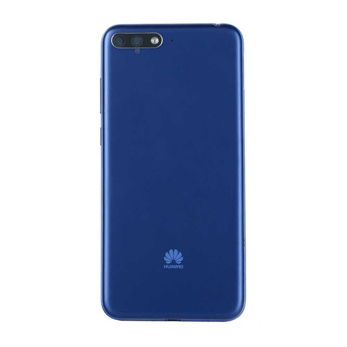 Huawei Uyumlu Y6 2018 Kasa Kapak Mavi Çıtasız - Thumbnail