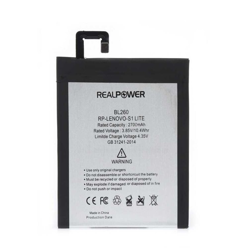 RealPower Lenovo S1 Lite Yüksek Kapasiteli Batarya Pil - Thumbnail