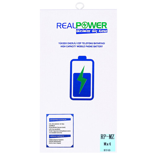 RealPower Meizu Mx4 Yüksek Kapasiteli Batarya Pil 3200mah - Thumbnail