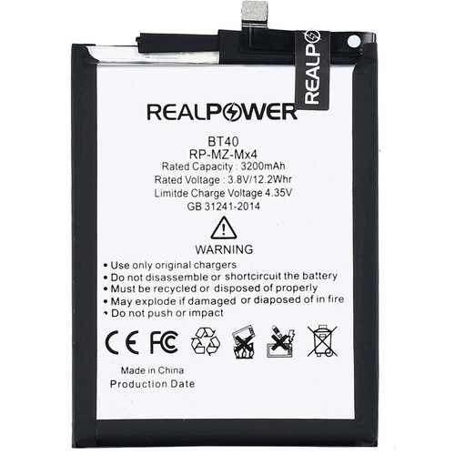 RealPower Meizu Mx4 Yüksek Kapasiteli Batarya Pil 3200mah - Thumbnail