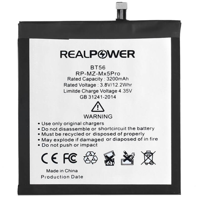 Realpower Meizu Mx5 Pro Uyumlu Yüksek Kapasiteli Batarya Pil 3200mah