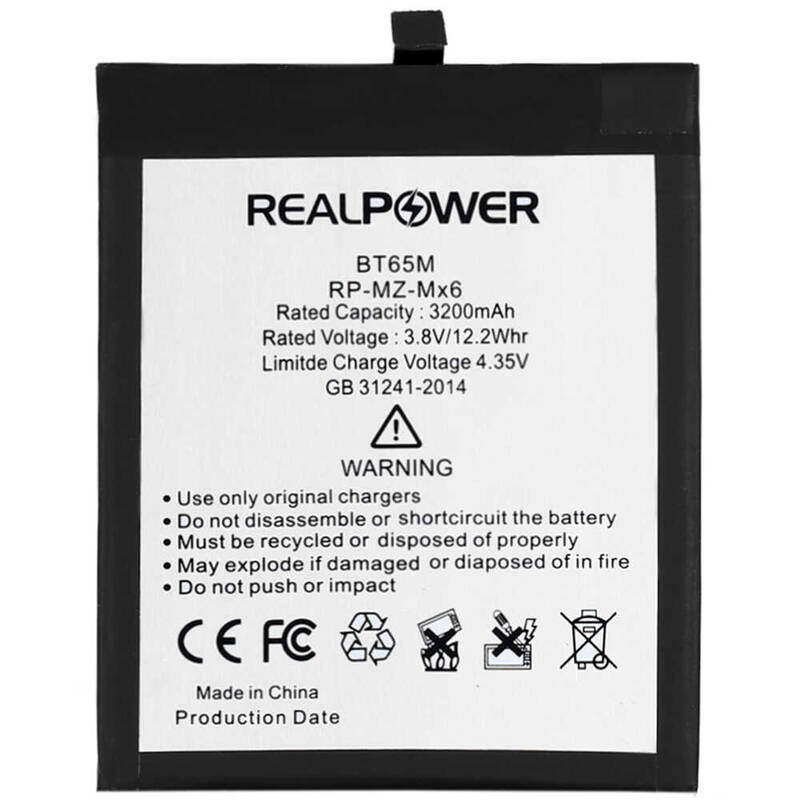 RealPower Meizu Mx6 Yüksek Kapasiteli Batarya Pil 3200mah
