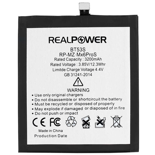 RealPower Meizu Mx6 Pro S Yüksek Kapasiteli Batarya Pil 3200mah - Thumbnail
