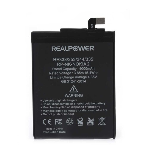 RealPower Nokia 2 Yüksek Kapasiteli Batarya Pil 4000mah - Thumbnail