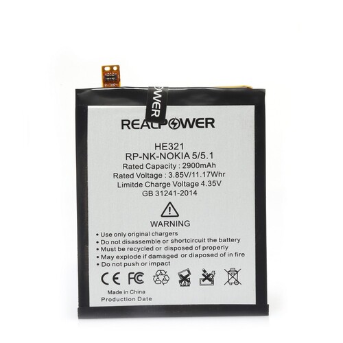 RealPower Nokia 5 Yüksek Kapasiteli Batarya Pil 2900mah - Thumbnail