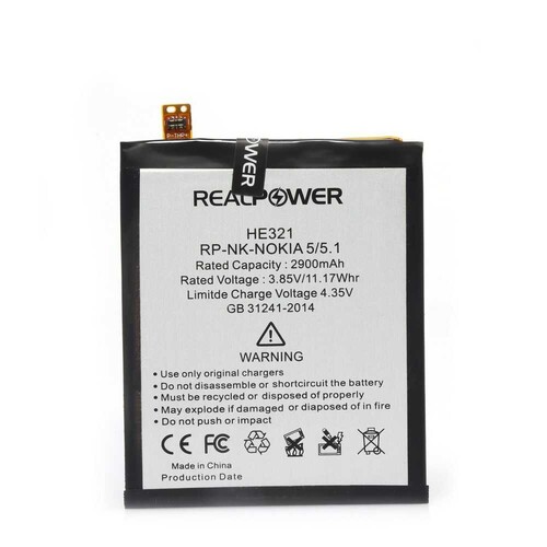 RealPower Nokia 5 Yüksek Kapasiteli Batarya Pil 2900mah - Thumbnail