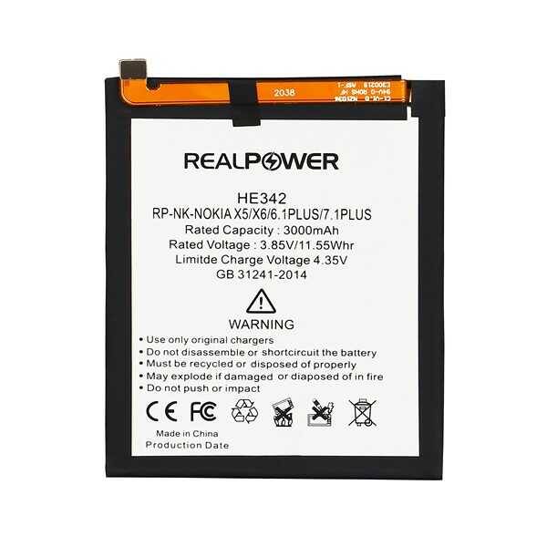 RealPower Nokia 5.1 Yüksek Kapasiteli Batarya Pil 3000mah