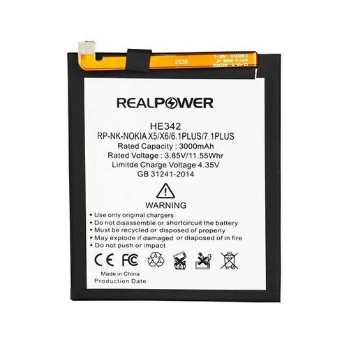 RealPower Nokia 5.1 Plus Yüksek Kapasiteli Batarya Pil 3000mah - Thumbnail