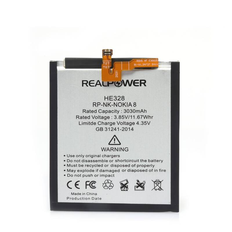 RealPower Nokia 8 Yüksek Kapasiteli Batarya Pil 3030mah