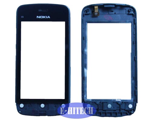 Nokia C5-03 Dokunmatik Touch Siyah Çıtalı - Thumbnail