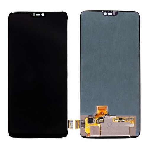 OnePlus Uyumlu 6 Lcd Ekran Siyah Çıtasız - Thumbnail