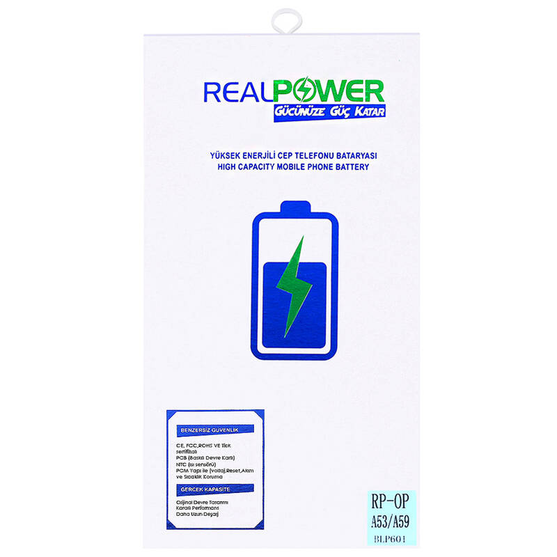 RealPower Oppo A59 Yüksek Kapasiteli Batarya Pil 3180mah