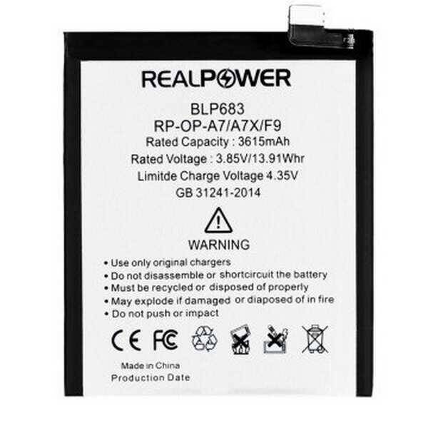 RealPower Oppo A7 Yüksek Kapasiteli Batarya Pil 3615mah
