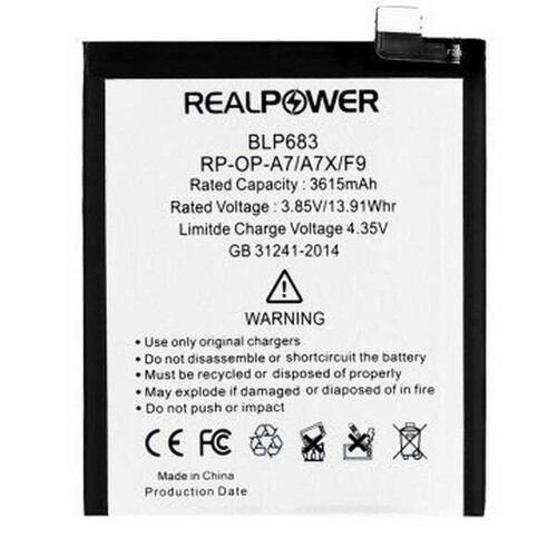 RealPower Oppo A7 Yüksek Kapasiteli Batarya Pil 3615mah - Thumbnail