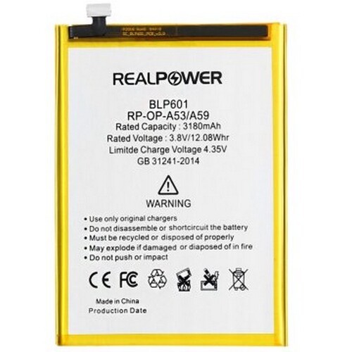 Realpower - Realpower Oppo A73 Uyumlu Yüksek Kapasiteli Batarya Pil
