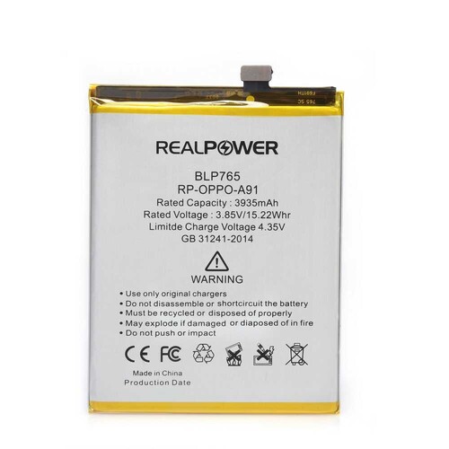 RealPower Oppo A91 Yüksek Kapasiteli Batarya Pil - Thumbnail