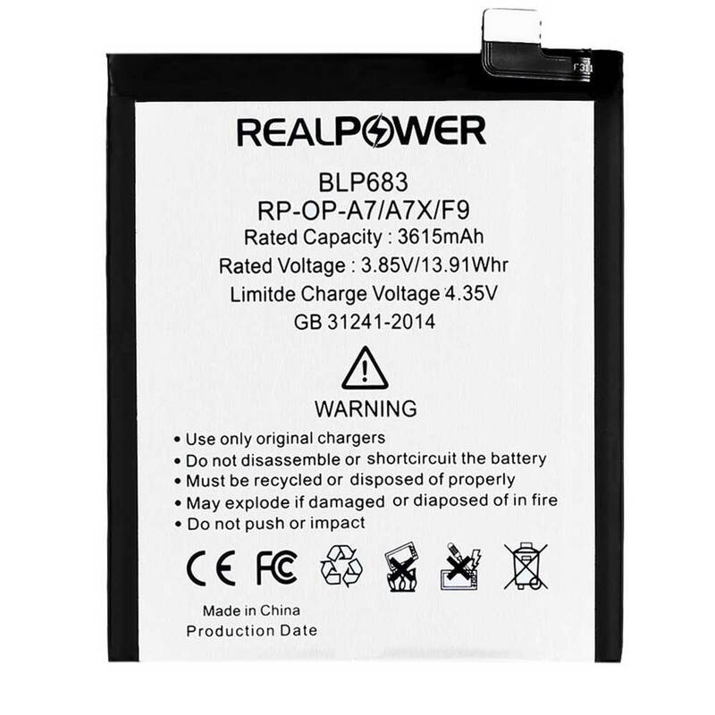 RealPower Oppo F9 Yüksek Kapasiteli Batarya Pil 3615mah