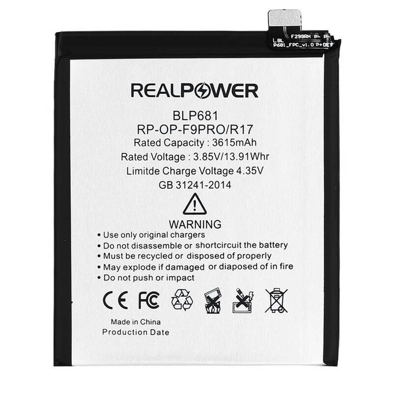 RealPower Oppo F9 Pro Yüksek Kapasiteli Batarya Pil 3615mah