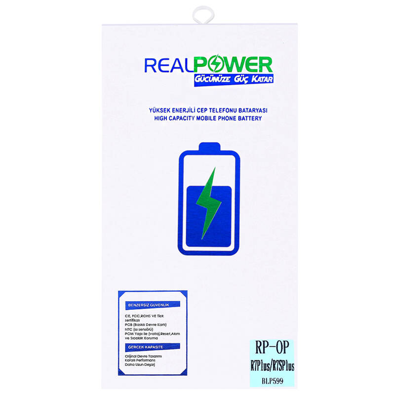 RealPower Oppo R7s Plus Yüksek Kapasiteli Batarya Pil 4300mah