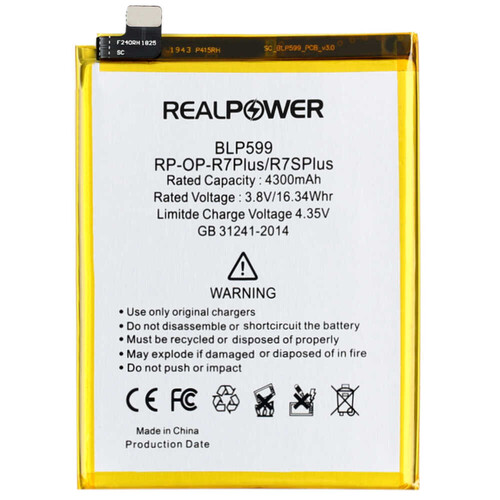 RealPower Oppo R7s Plus Yüksek Kapasiteli Batarya Pil 4300mah - Thumbnail