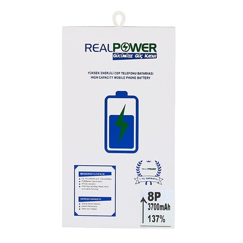 RealPower Apple Uyumlu iPhone 8 Plus Yüksek Kapasiteli Batarya 3700mah - Thumbnail