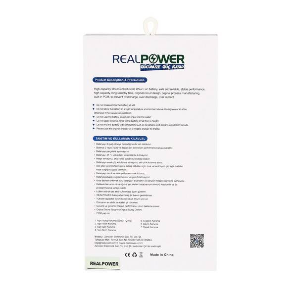 RealPower General Mobile Discovery Gm9 Yüksek Kapasiteli Batarya Pil
