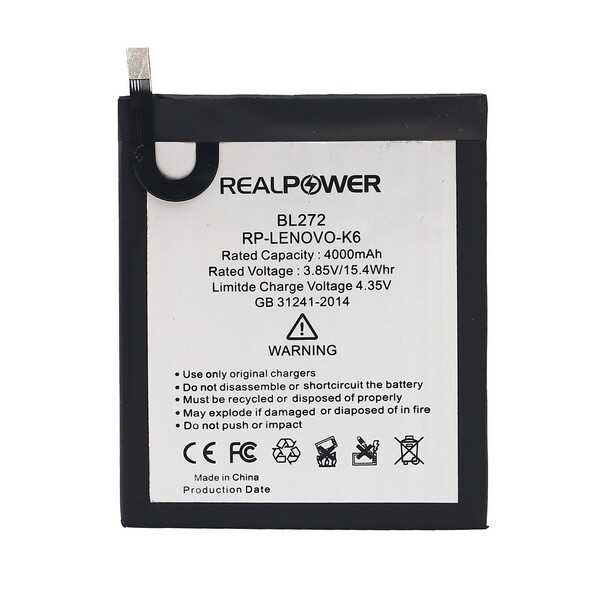 ÇILGIN FİYAT !! RealPower Lenovo K33a48 K6 Yüksek Kapasiteli Batarya Pil 