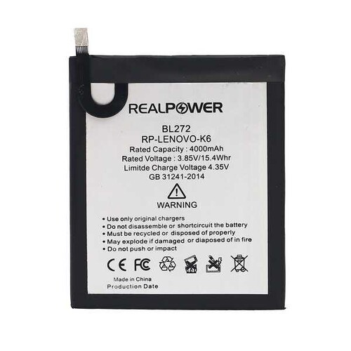 RealPower Lenovo K33a48 K6 Yüksek Kapasiteli Batarya Pil - Thumbnail