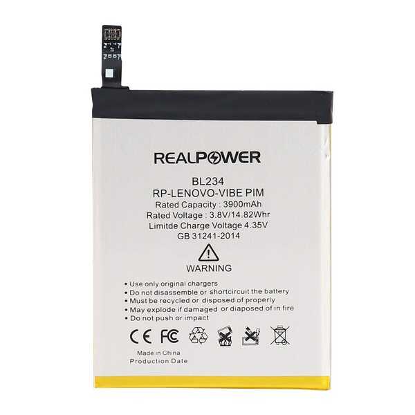 ÇILGIN FİYAT !! RealPower Lenovo P1m Yüksek Kapasiteli Batarya Pil 