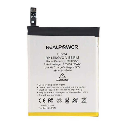 RealPower Lenovo P1m Yüksek Kapasiteli Batarya Pil - Thumbnail
