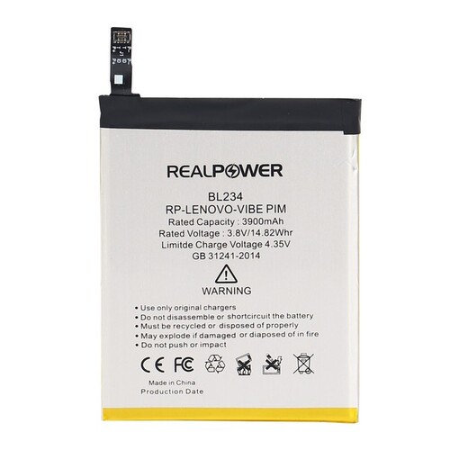 RealPower Lenovo Uyumlu P1m Batarya 3900mAh - Thumbnail