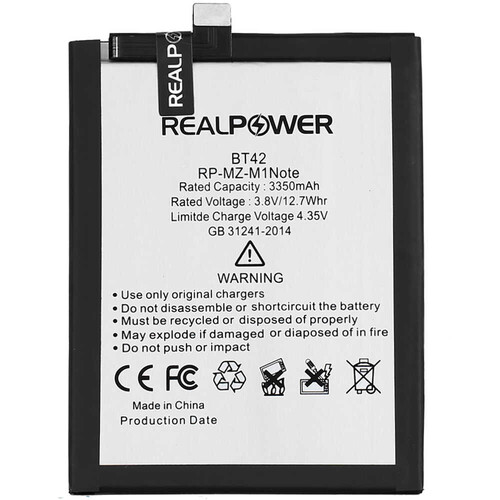 RealPower Meizu Uyumlu M1 Note Note 1 Batarya 3350mah - Thumbnail