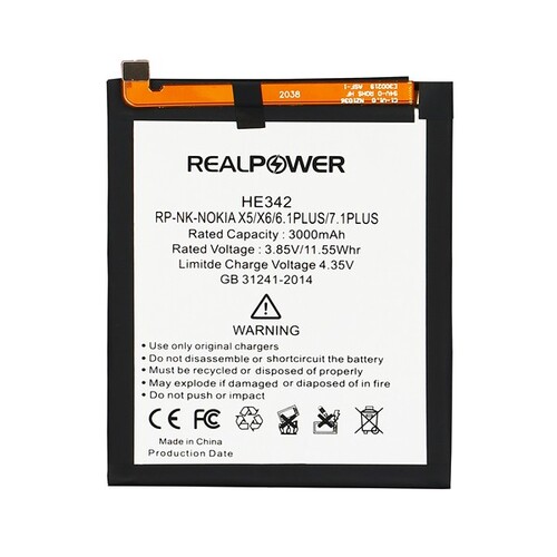 RealPower Nokia Uyumlu 5.1 Batarya 3000mah - Thumbnail