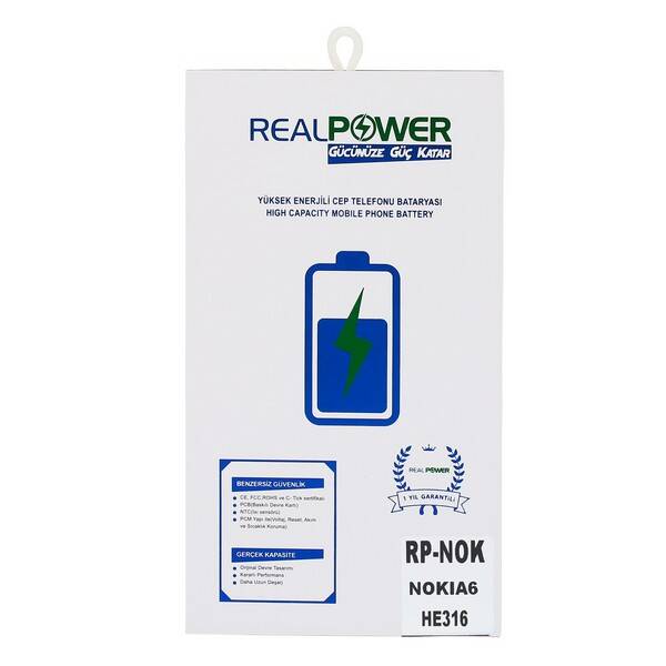 RealPower Nokia Uyumlu 6 Batarya 3000mAh