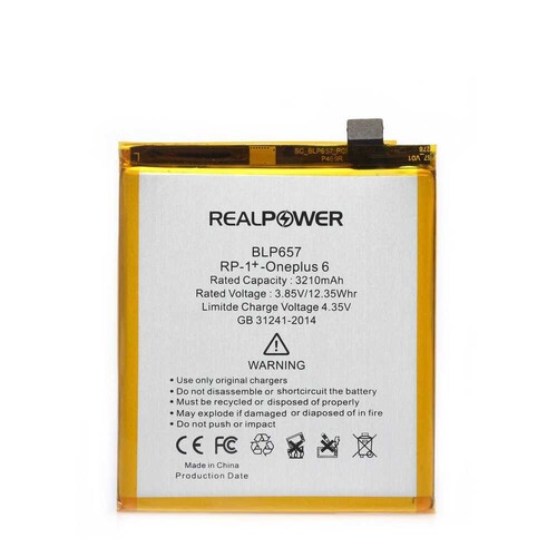 RealPower OnePlus Uyumlu 6 Batarya 3210mAh - Thumbnail