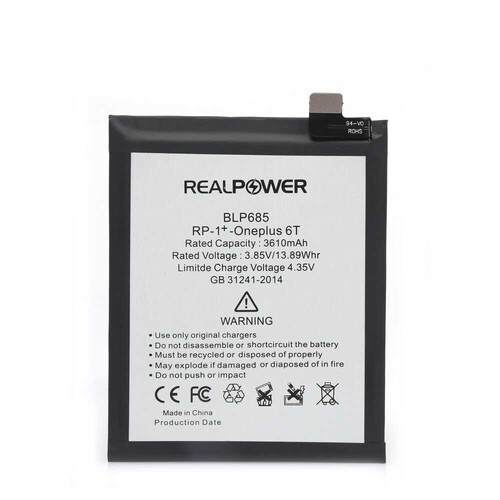 RealPower OnePlus Uyumlu 6t Batarya 3610mAh - Thumbnail