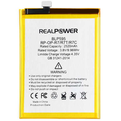 RealPower Oppo Uyumlu R7 Batarya 2520mah - Thumbnail