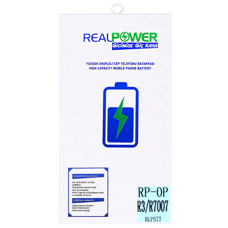 RealPower Oppo Uyumlu R7007 Batarya 2620mah