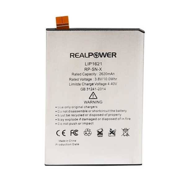 RealPower Sony Xperia X Yüksek Kapasiteli Batarya Pil