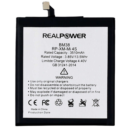 RealPower Xiaomi Uyumlu 4s Batarya 3510mah - Thumbnail