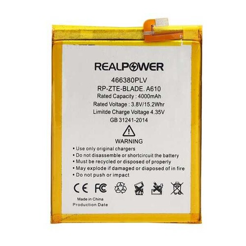 RealPower Zte Uyumlu Blade A610 Batarya 4000mAh - Thumbnail