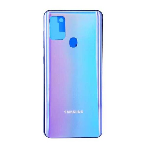 Samsung Galaxy A21s A217 Kasa Kapak Mavi Çıtasız - Thumbnail