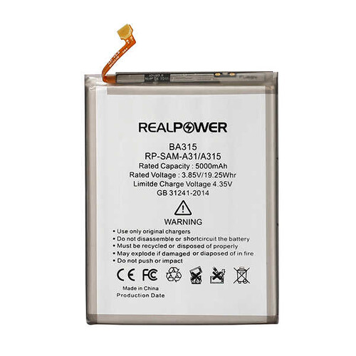RealPower Samsung Galaxy A22 A225 Yüksek Kapasiteli Batarya Pil 5000mah - Thumbnail