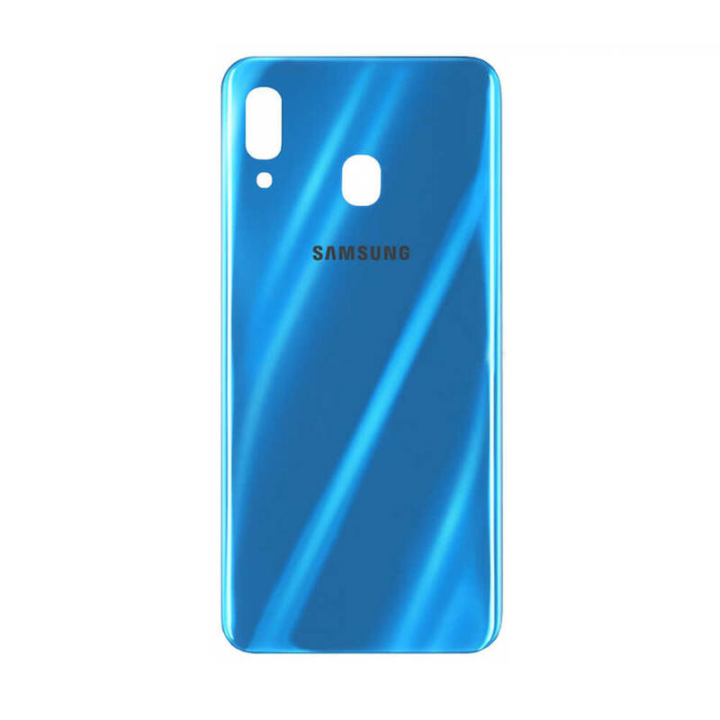 Samsung Uyumlu Galaxy A30 A305 Kasa Kapak Mavi Çıtasız
