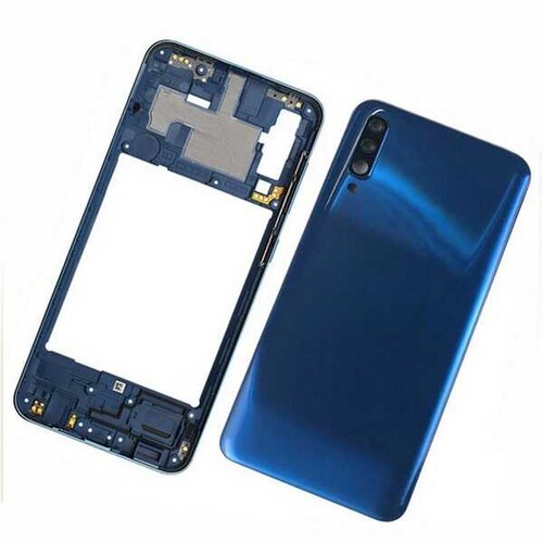 Samsung Galaxy A50 A505 Kasa Kapak Mavi Çıtasız - Thumbnail