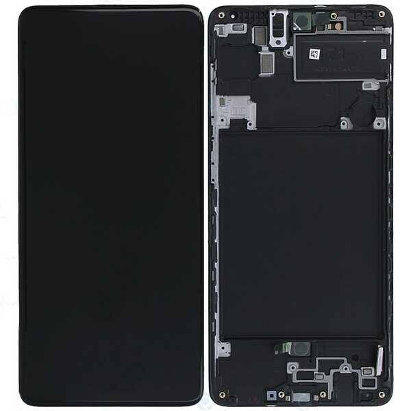 Samsung Galaxy A71 A715 Lcd Ekran Dokunmatik Siyah Servis Çıtalı Gh82-22152a