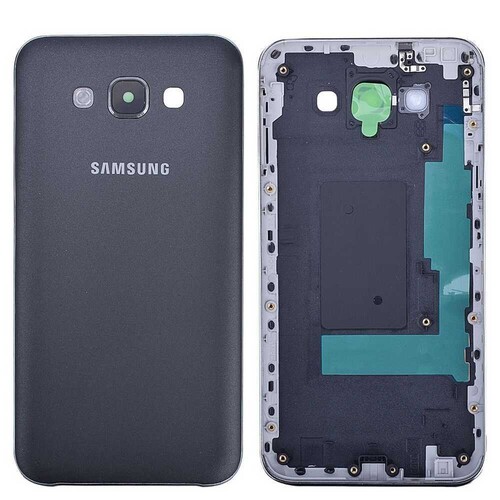 Samsung Galaxy E7 E700 Kasa Kapak Siyah Çıtasız - Thumbnail