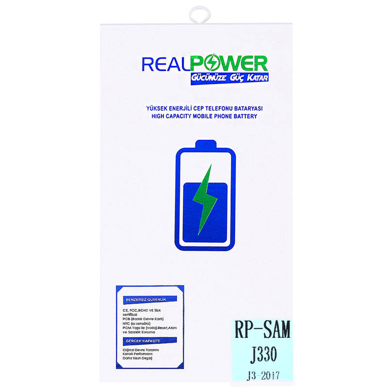 RealPower Samsung Galaxy J3 Pro 2017 J330 Yüksek Kapasiteli Batarya Pil 2600mah