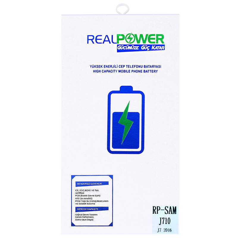 RealPower Samsung Galaxy J7 2016 J710 Yüksek Kapasiteli Batarya Pil 3500mah